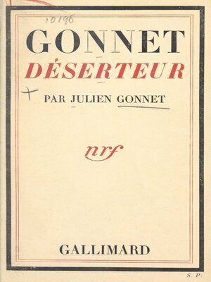 cover image of Gonnet déserteur